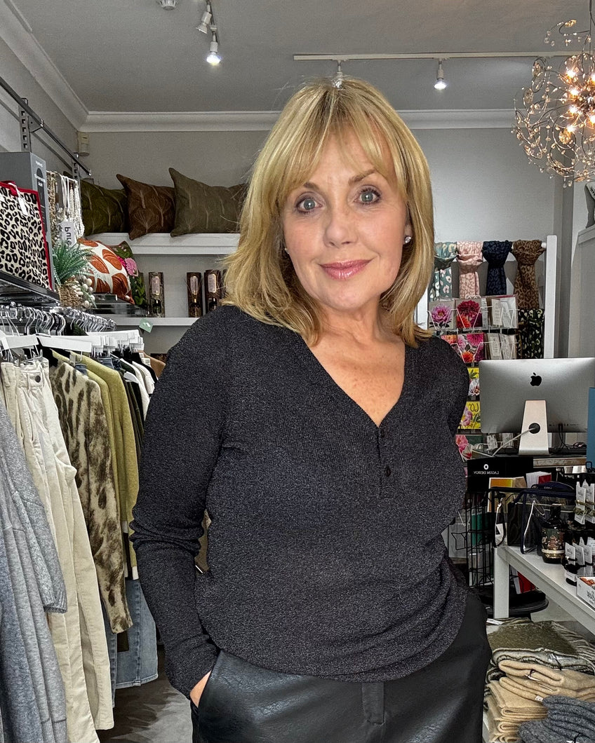 Yest Darcy Top - Black Lurex