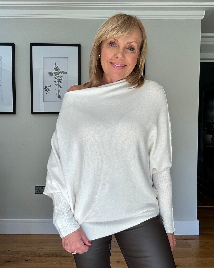 Remi Supersoft Asymmetric Jumper - Ecru