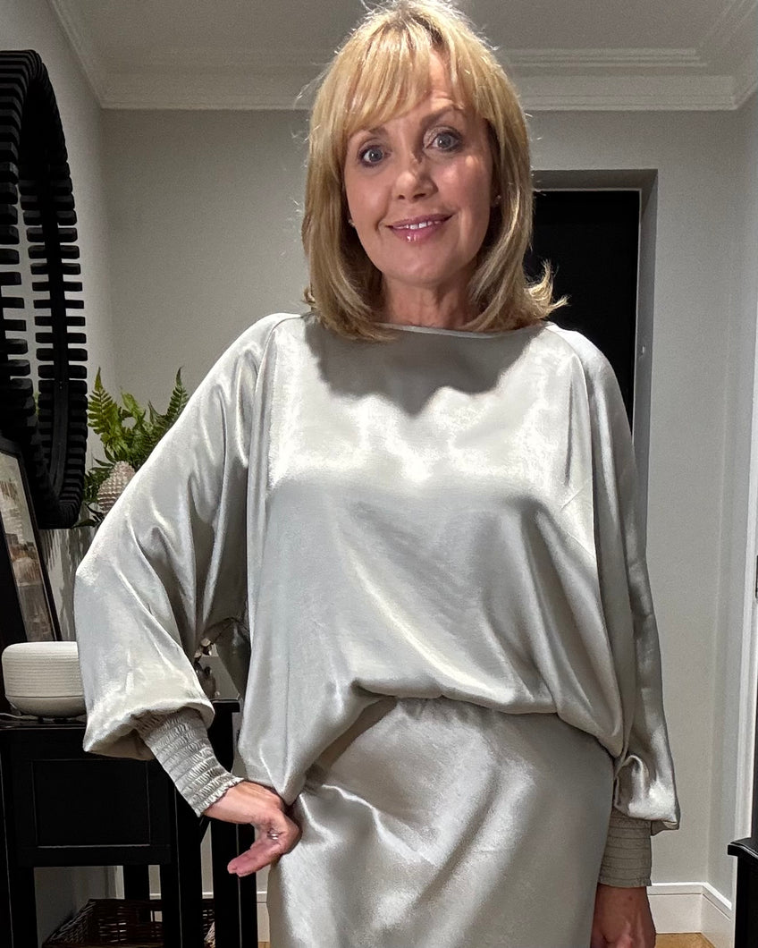 Sofia Satin Top - Mocca
