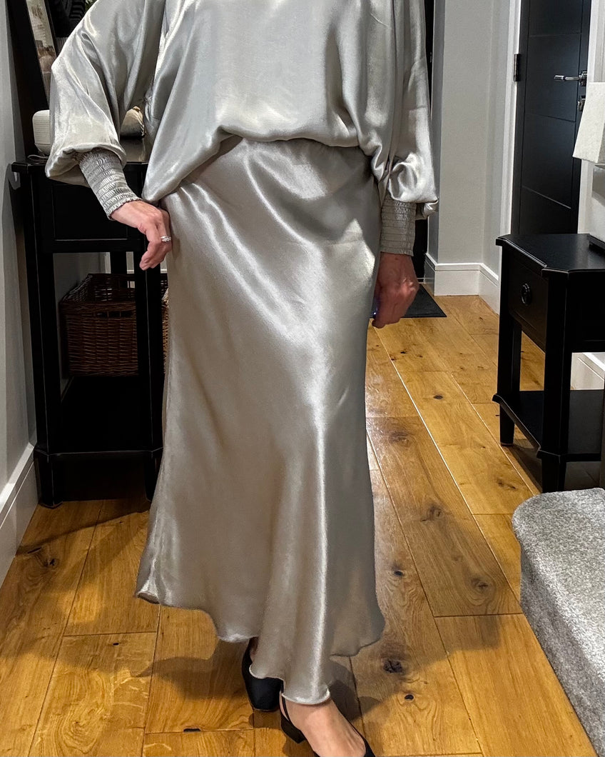 Mila Satin Slip Skirt - Mocca