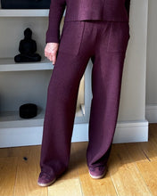 Load image into Gallery viewer, Jessie Supersoft Knitted Trousers - Aubergine