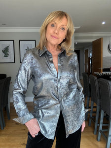 Léa Metallic  Shirt - Silver