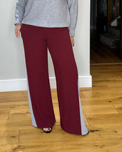 Load image into Gallery viewer, Gabby Contrast Stripe Trouser - Burgundy/Grey