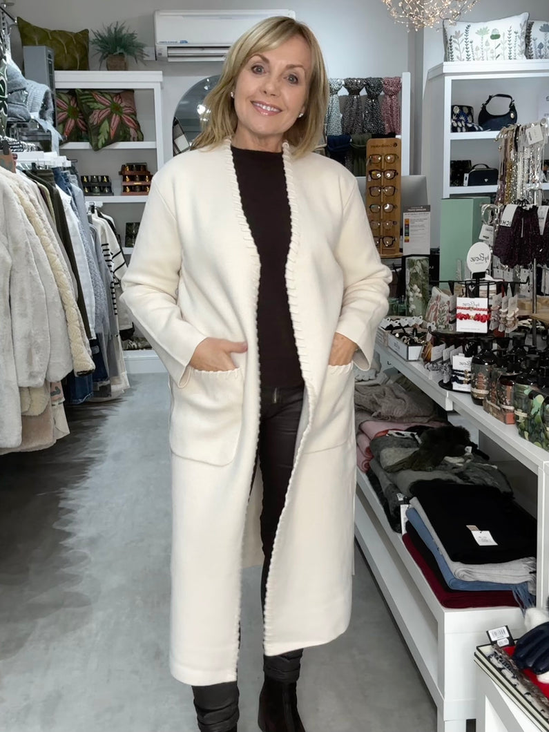 Pocket Coatigan - Cream