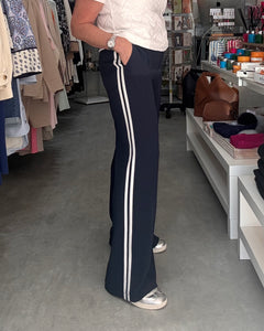 Laura Side Tape Trouser - Navy/White