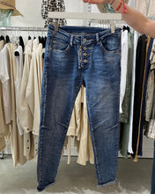 Load image into Gallery viewer, Luxe Melly Button/Zip Stretch Jean - Stone Wash