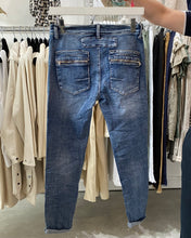 Load image into Gallery viewer, Luxe Melly Button/Zip Stretch Jean - Stone Wash