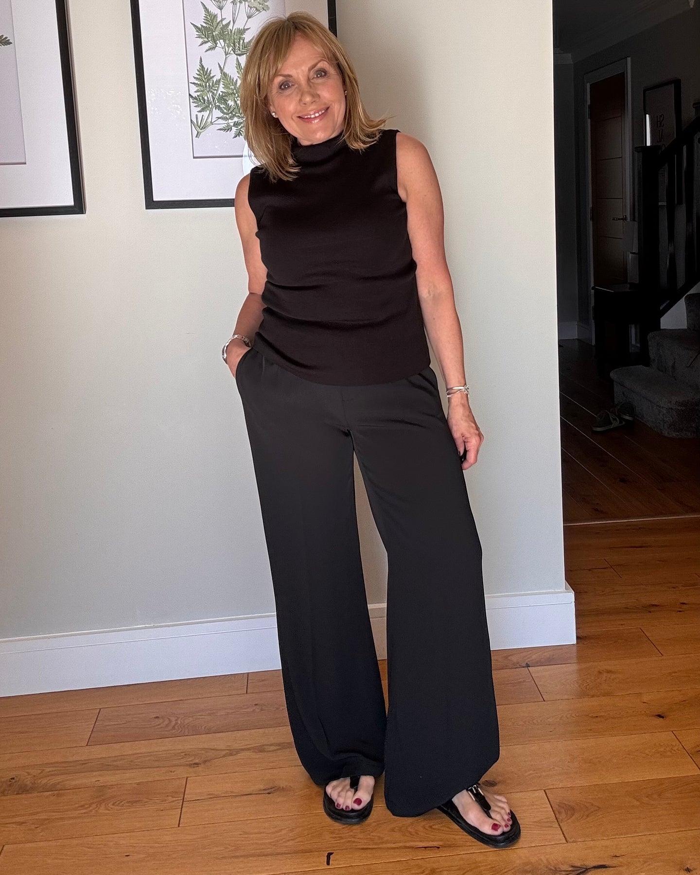 Jennifer  Crepe Trouser - Black