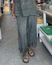Load image into Gallery viewer, Lace Trim Linen Trouser -  Olive
