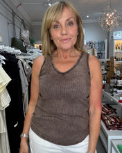 Load image into Gallery viewer, Broderie Panel Back Tank - Chocolate