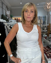 Load image into Gallery viewer, |Broderie Panel Back Tank - White