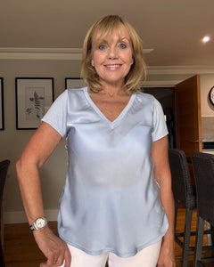 Kate Short Sleeve Silky Front Tee - 11 Colours