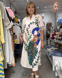 Peacock Print Dress