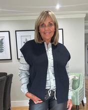 Load image into Gallery viewer, YaYa Oversized Wool Blend Bodywarmer - Cat Black Melange