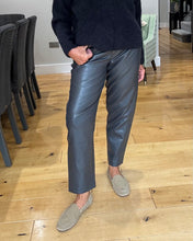 Load image into Gallery viewer, YaYa Faux Leather Carrot Fit Trousers - Hole Black