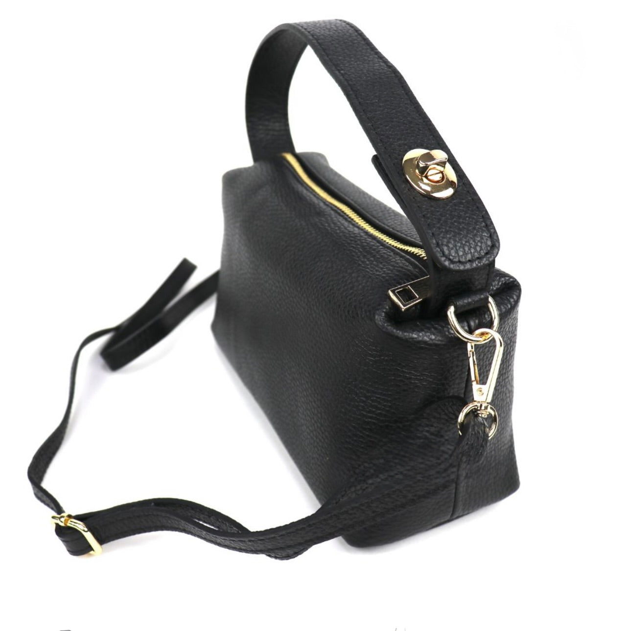 Top Handle Cross Body Bag - Black