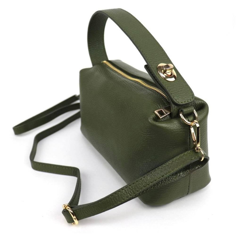 Top Handle Cross Body Bag - Olive