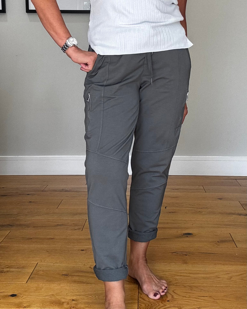 Carey Double Zip Jogger - Grey
