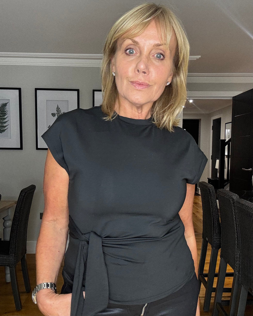 Side Tie Top - Black