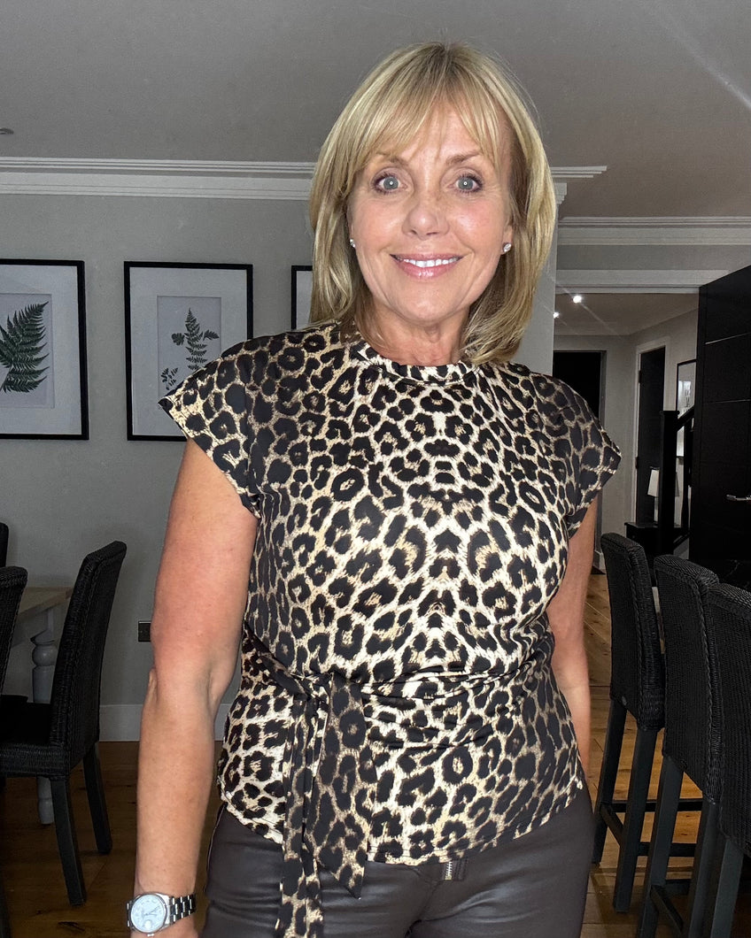 Side Tie Top - Leopard