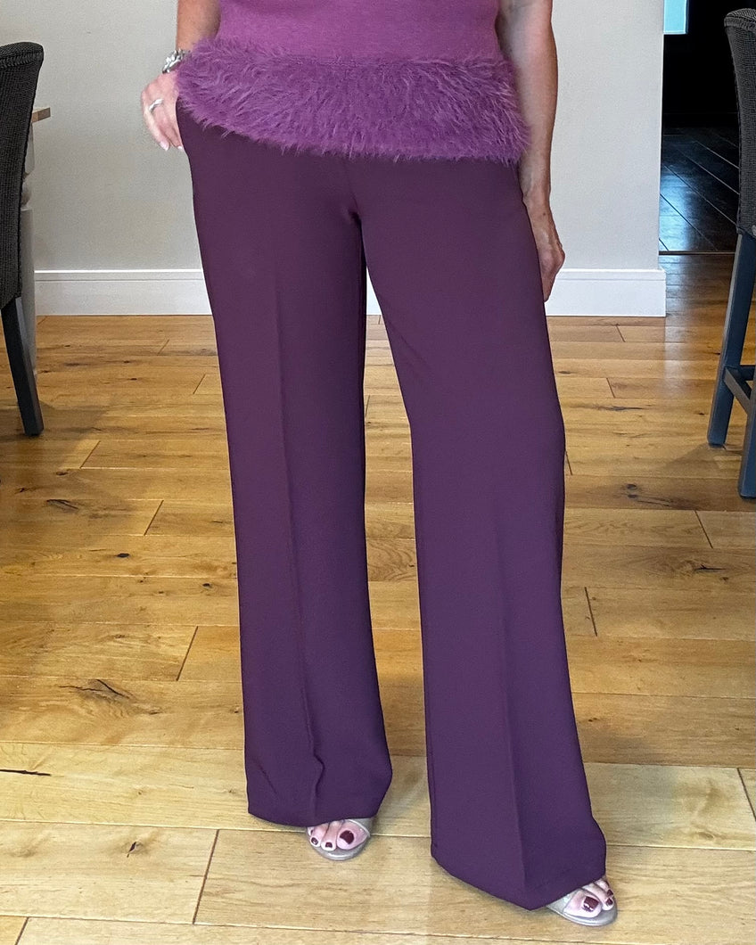 Jennifer  Crepe Trouser - Port Royale