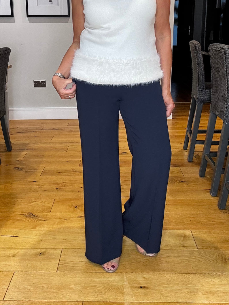 Jennifer  Crepe Trouser - Navy