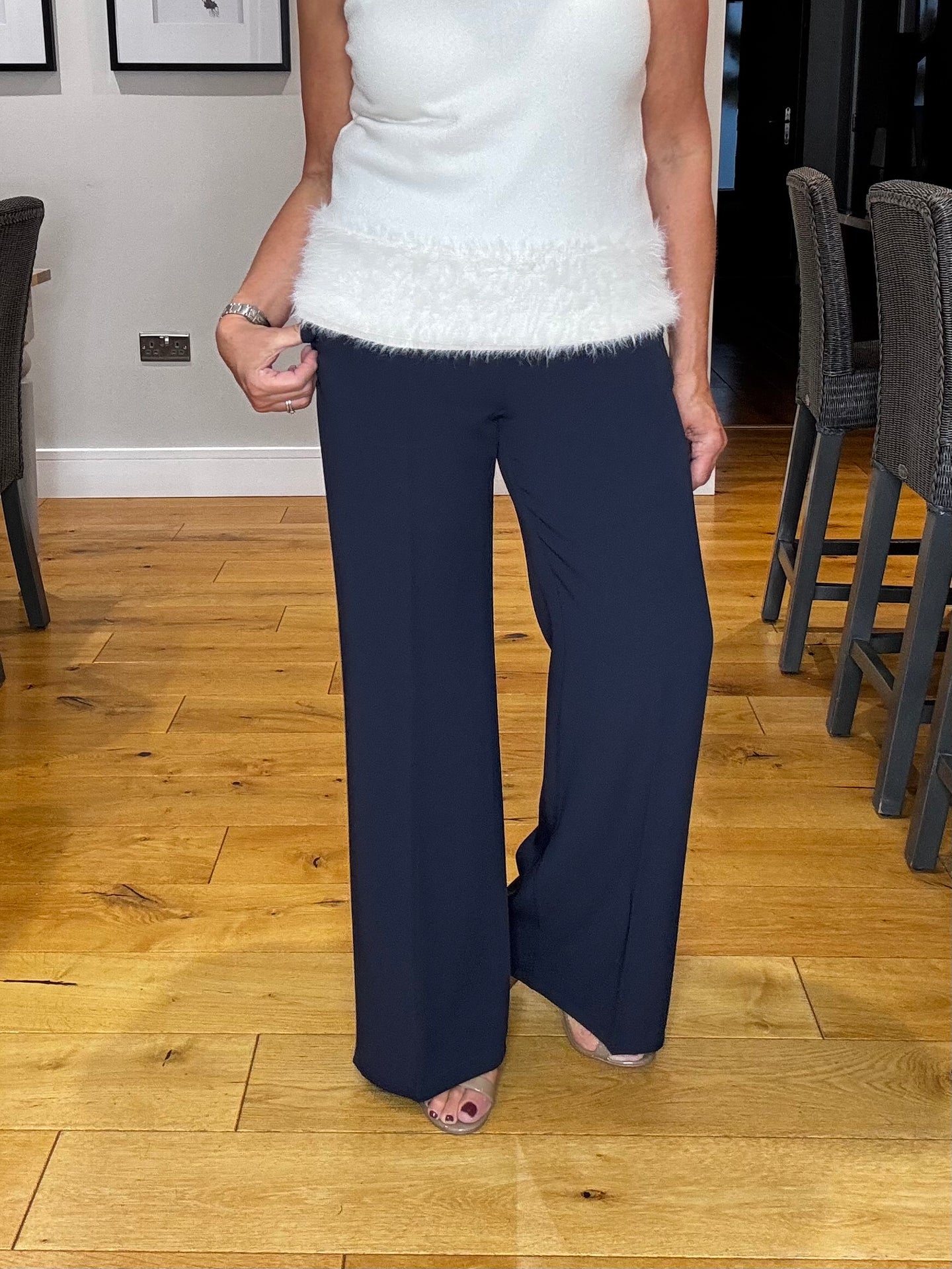 Jennifer  Crepe Trouser - Navy