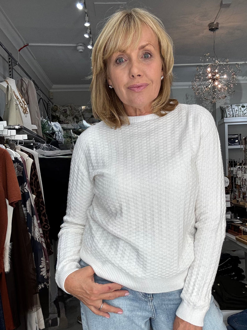 Sienna Supersoft Waffle Texture Jumper - Ecru