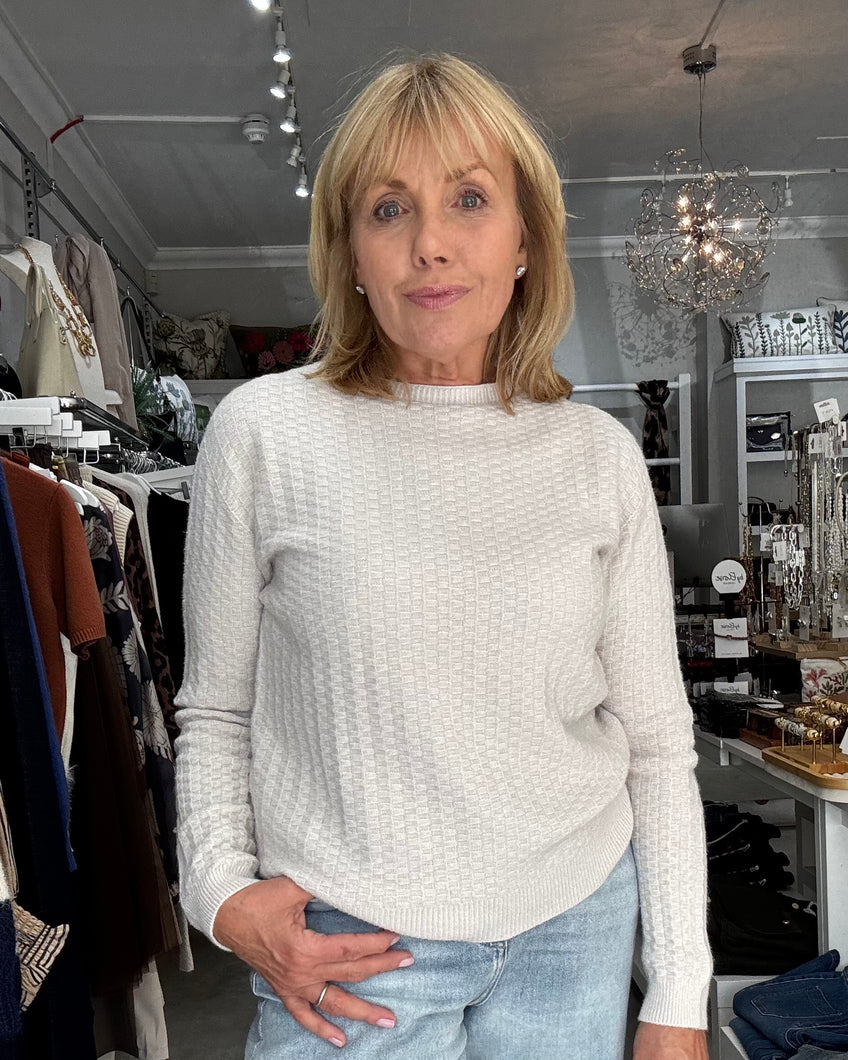 Sienna Supersoft Waffle Texture Jumper - Stone