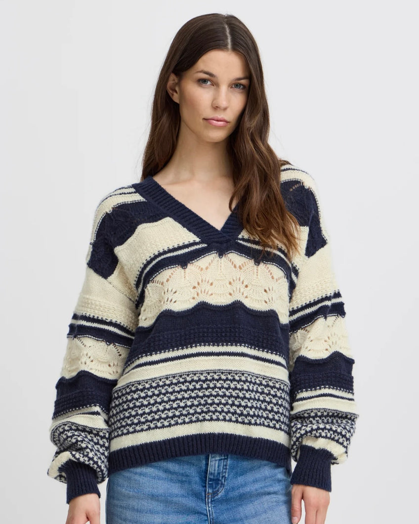 ICHI Astra V Neck Jumper