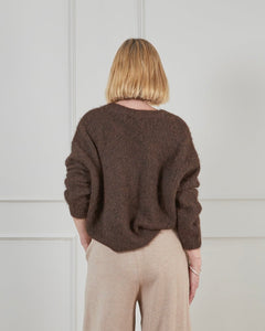 Chalk Joan Cardigan-Chocolate