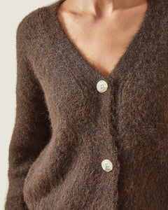 Chalk Joan Cardigan-Chocolate