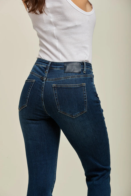 Toxik 3 Cropped Boyfriend Jean - Dark Blue