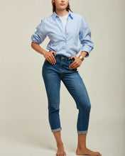 Load image into Gallery viewer, Toxik 3 Cropped Boyfriend Jean - Blue