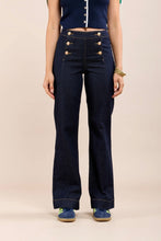 Load image into Gallery viewer, Toxik 3 Button Panel Flare Jeans - Dark Denim