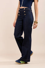 Load image into Gallery viewer, Toxik 3 Button Panel Flare Jeans - Dark Denim
