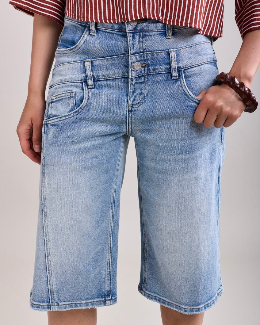 Toxik 3 Paris - Cassian Jean Bermuda Short - Washed Denim