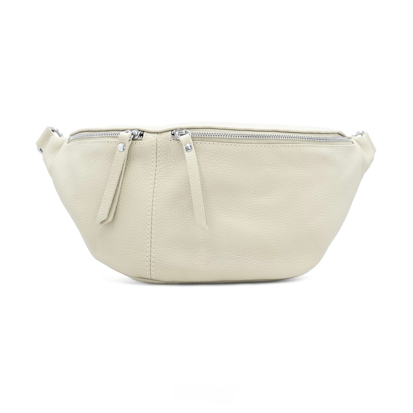 Large Leather Sling Bag - Cream
