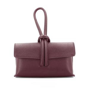 Leather Wrist Hoop Bag - Burgundy