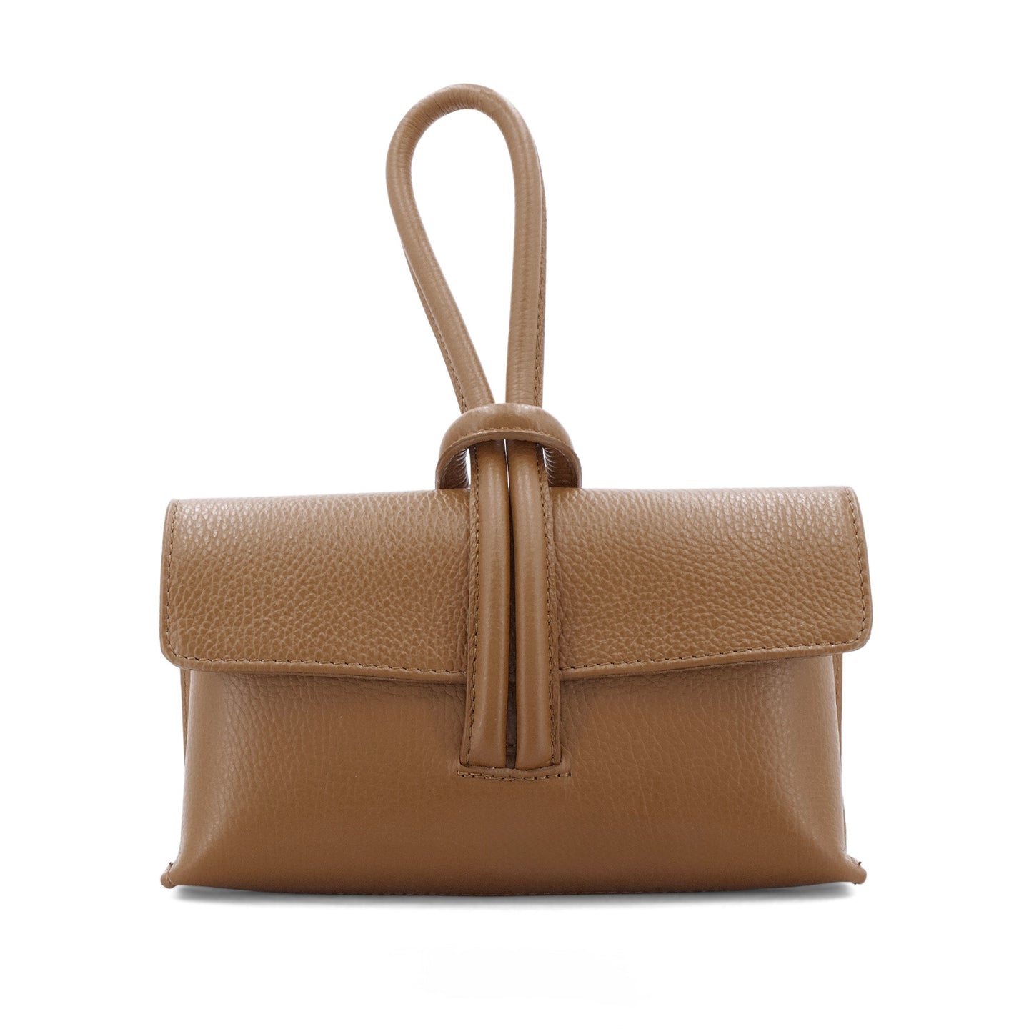 Leather Wrist Hoop Bag - Tan