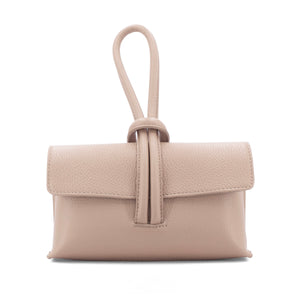 Leather Wrist Hoop Bag - Nude