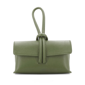 Leather Wrist Hoop Bag - Olive