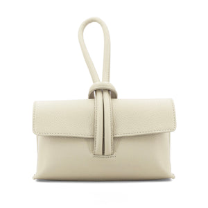 Leather Wrist Hoop Bag - Cream