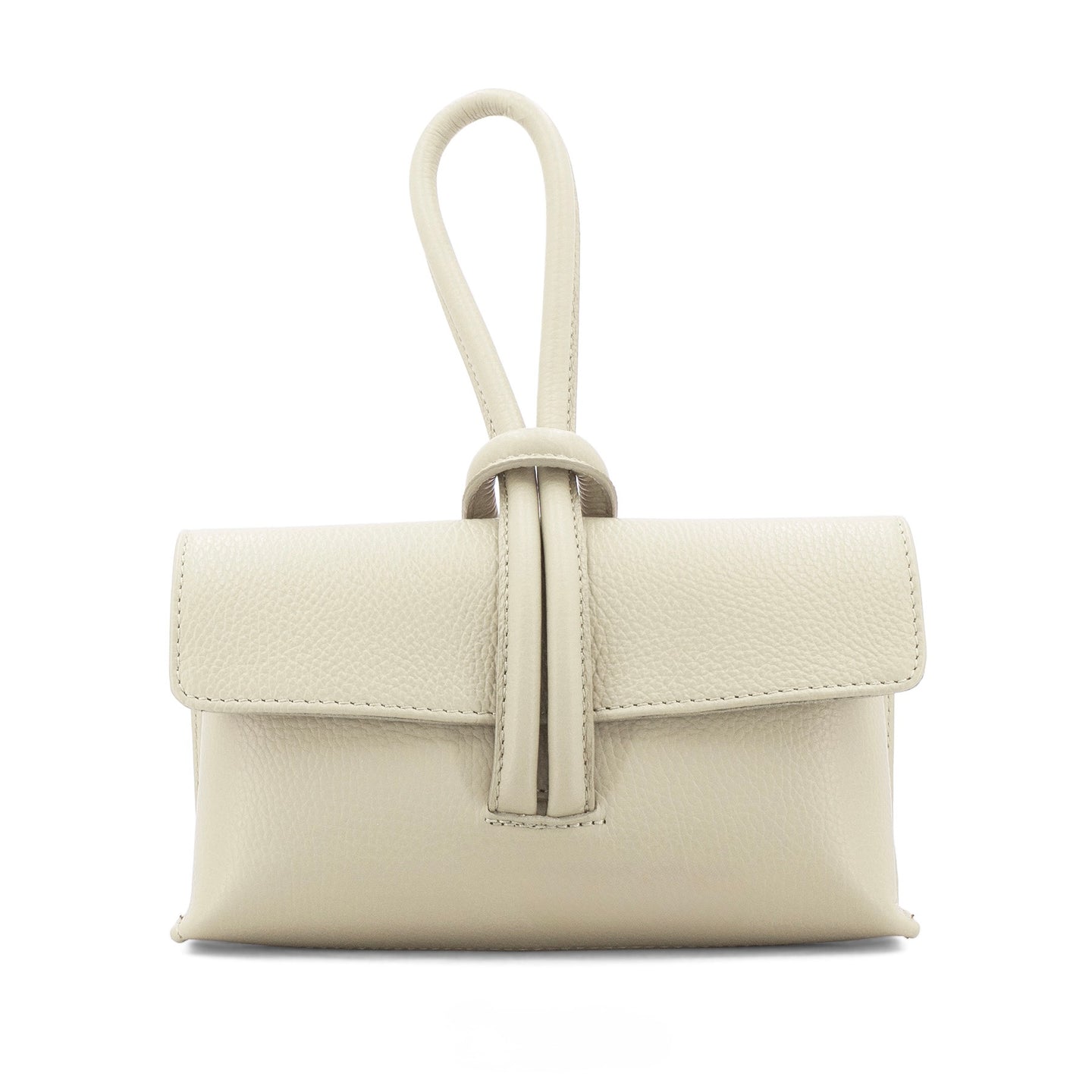 Leather Wrist Hoop Bag - Cream