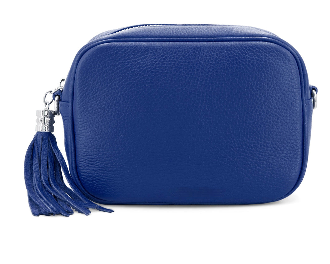 Leather Camera Bag - Cobalt