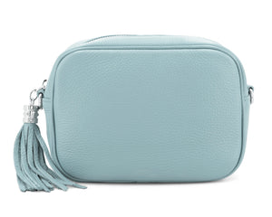 Leather Camera Bag - Pale Blue