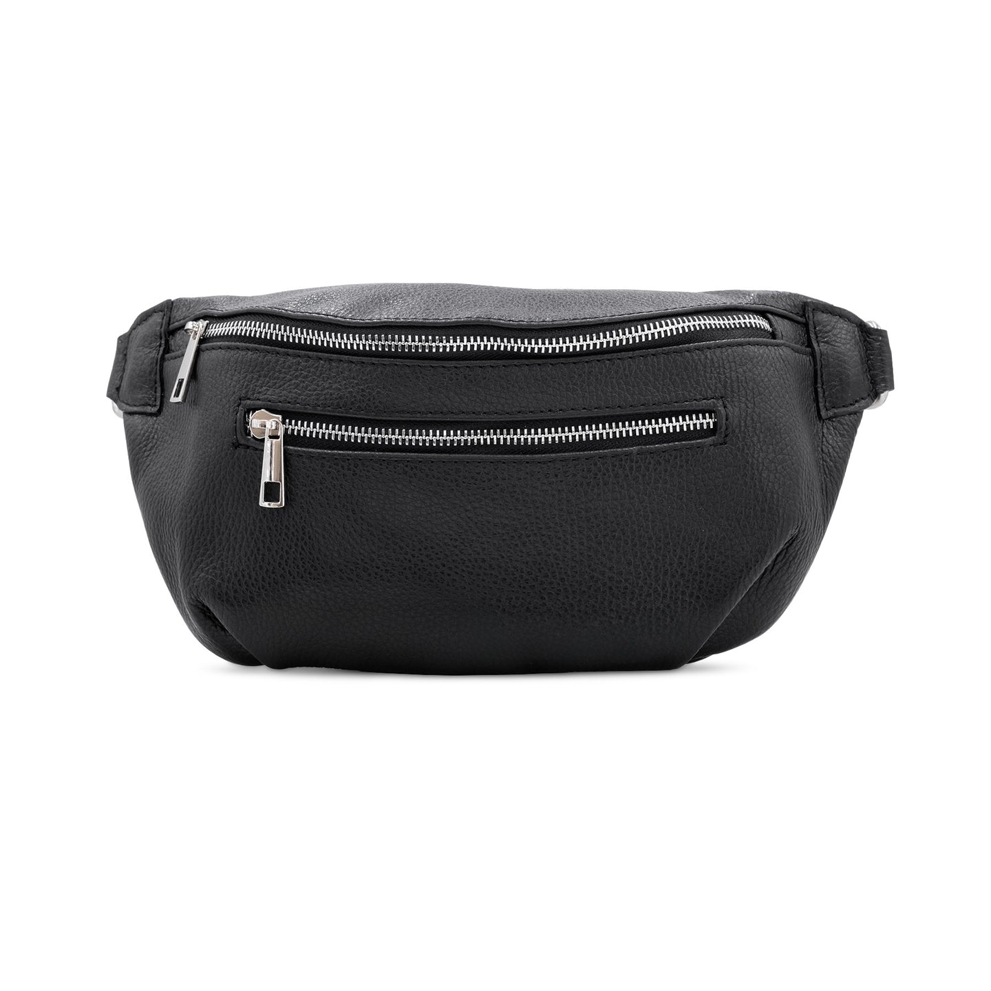 Leather Sling Bag with Purse - Black