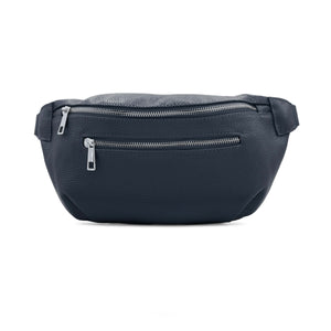 Leather Sling Bag with Purse - Navy
