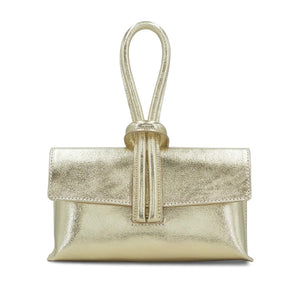 Leather Wrist Hoop Bag - Gold
