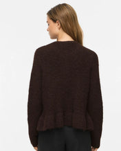 Load image into Gallery viewer, Vila Bows Flounce Knit Cardigan - Coffee Bean